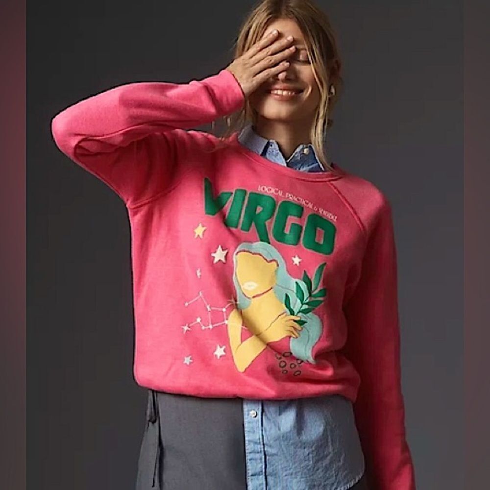 Anthropologie Midnight Rider Carolita Zodiac Virgo Sweatshirt NWT